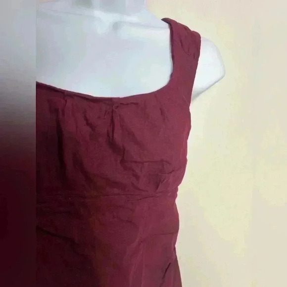 Eileen Fisher Cranberry Ruched Dress Size 4 - Picture 4 of 8